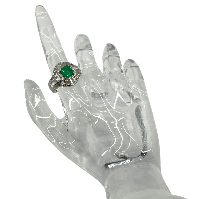 Pt900 エメラルド/ダイヤ リング Pt/エメラルド/ダイヤモンド エメラルド ジュエリー