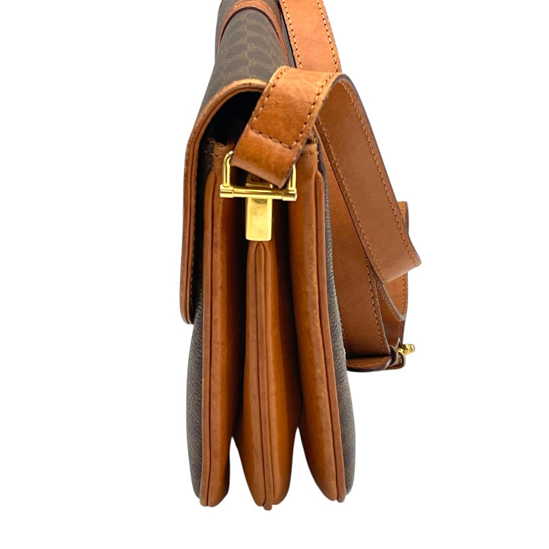CELINE セリーヌ マカダム ショルダーバッグ ガンチーニ レザー
