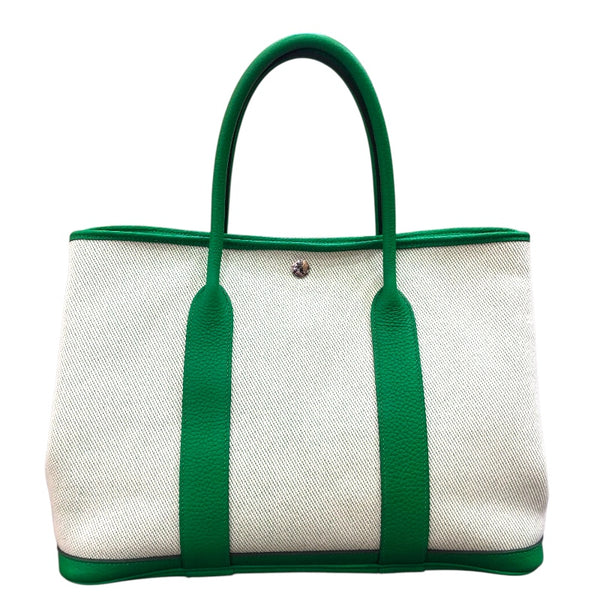 エルメス HERMES ガーデンパーティPM Y刻 バンブー　SV金具 トワル/ネゴンダ ユニセックス ハンドバッグ