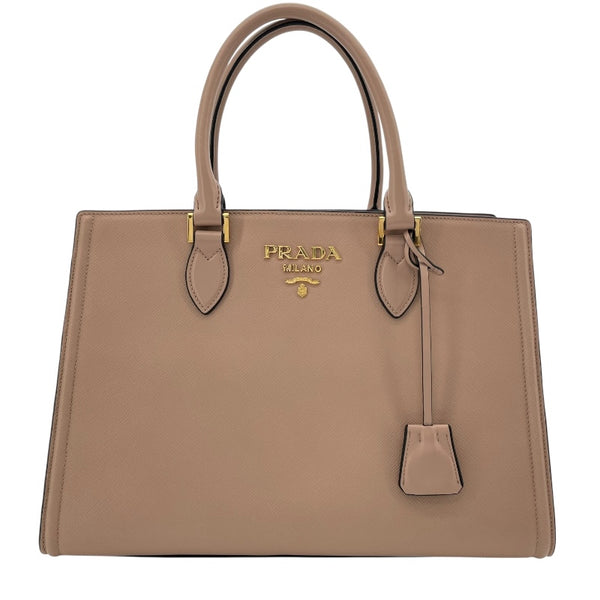 プラダ PRADA サフィアーノ2WAYバッグ 1BA228 ピンクベージュ　ゴールド金具 サフィアーノレザー レディース ショルダーバッグ