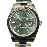 ロレックス ROLEX デイトジャスト41 126334 ミントグリーン SS/WG 自動巻き メンズ 腕時計