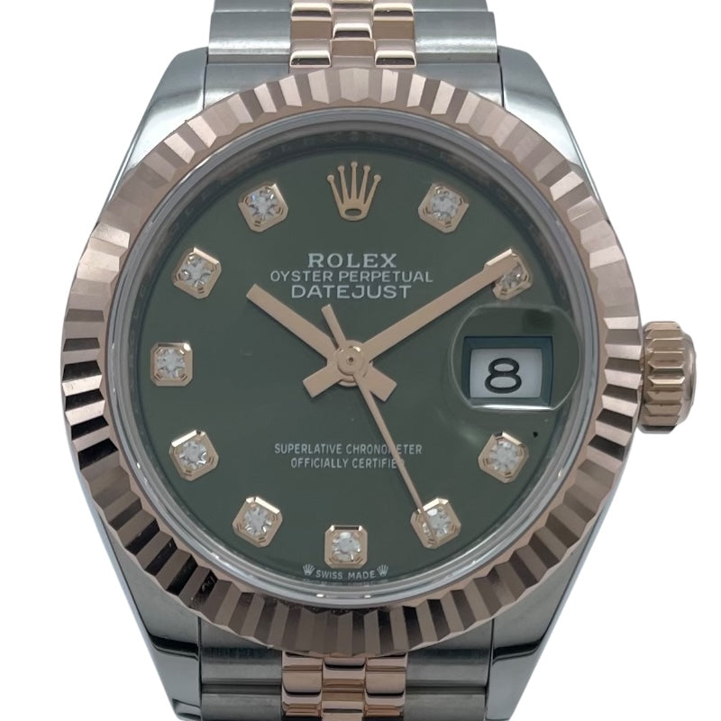 ロレックス ROLEX デイトジャスト28 オリーブグリーン 279171G オリーブグリーン PG/SS レディース 腕時計