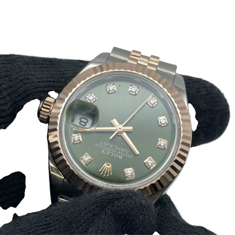 ロレックス ROLEX デイトジャスト28 オリーブグリーン 279171G オリーブグリーン PG/SS レディース 腕時計