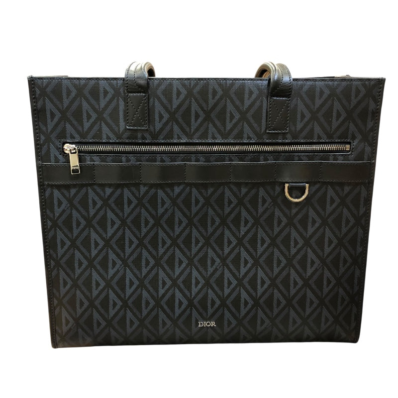 クリスチャン・ディオール Christian Dior CDダイヤモンドサファリトートバッグ 1ESSH224CDP ブラック/シルバー金具 PVC メンズ トートバッグ