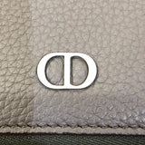 クリスチャン・ディオール Christian Dior CDIconロングジップウォレット 2ESBC252CDI カーキ/シルバー金具 レザー ユニセックス 長財布