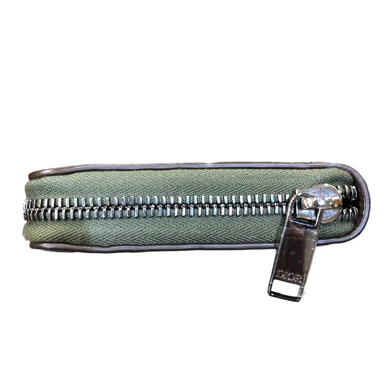 クリスチャン・ディオール Christian Dior CDIconロングジップウォレット 2ESBC252CDI カーキ/シルバー金具 レザー ユニセックス 長財布