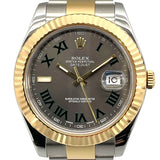 ロレックス ROLEX デイトジャスト2 ストレート 116333 グレー K18/SS 自動巻き メンズ 腕時計