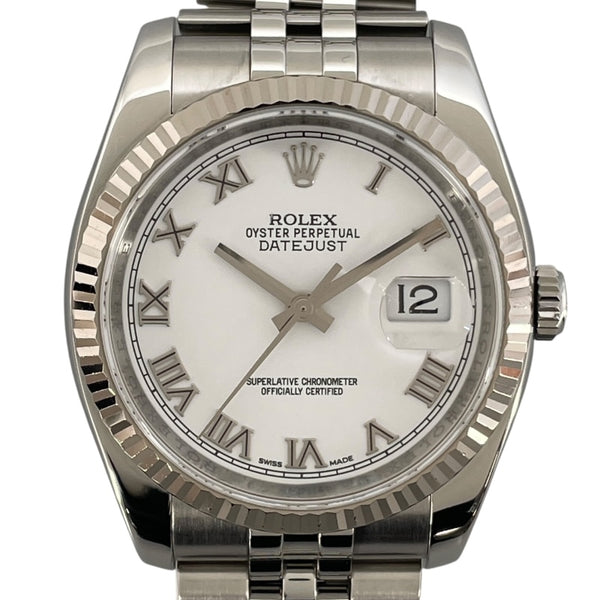 ロレックス ROLEX デイトジャスト 116234 ホワイト WG/SS 自動巻き メンズ 腕時計