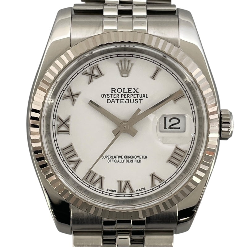 ロレックス ROLEX デイトジャスト 116234 ホワイト WG/SS 自動巻き メンズ 腕時計