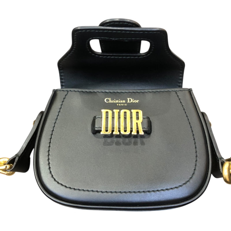クリスチャン・ディオール Christian Dior D-FENCE ショルダーバッグ ブラック/ゴールド金具 レザー レディース ショルダーバッグ