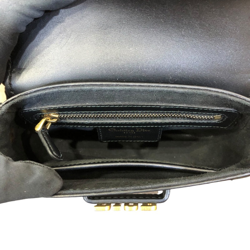 クリスチャン・ディオール Christian Dior D-FENCE ショルダーバッグ ブラック/ゴールド金具 レザー レディース ショルダーバッグ