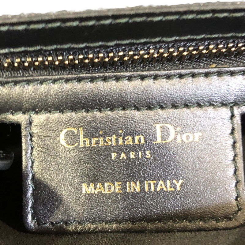 クリスチャン・ディオール Christian Dior D-FENCE ショルダーバッグ ブラック/ゴールド金具 レザー レディース ショルダーバッグ