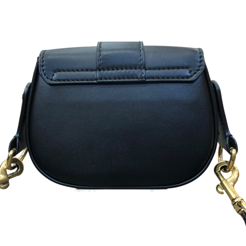 クリスチャン・ディオール Christian Dior D-FENCE ショルダーバッグ ブラック/ゴールド金具 レザー レディース ショルダーバッグ