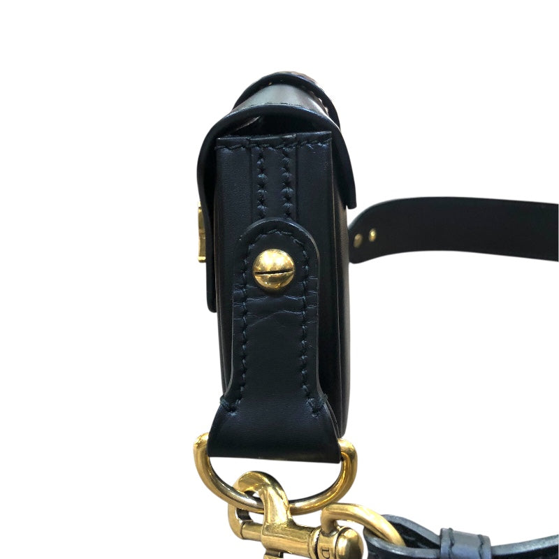 クリスチャン・ディオール Christian Dior D-FENCE ショルダーバッグ ブラック/ゴールド金具 レザー レディース ショルダーバッグ