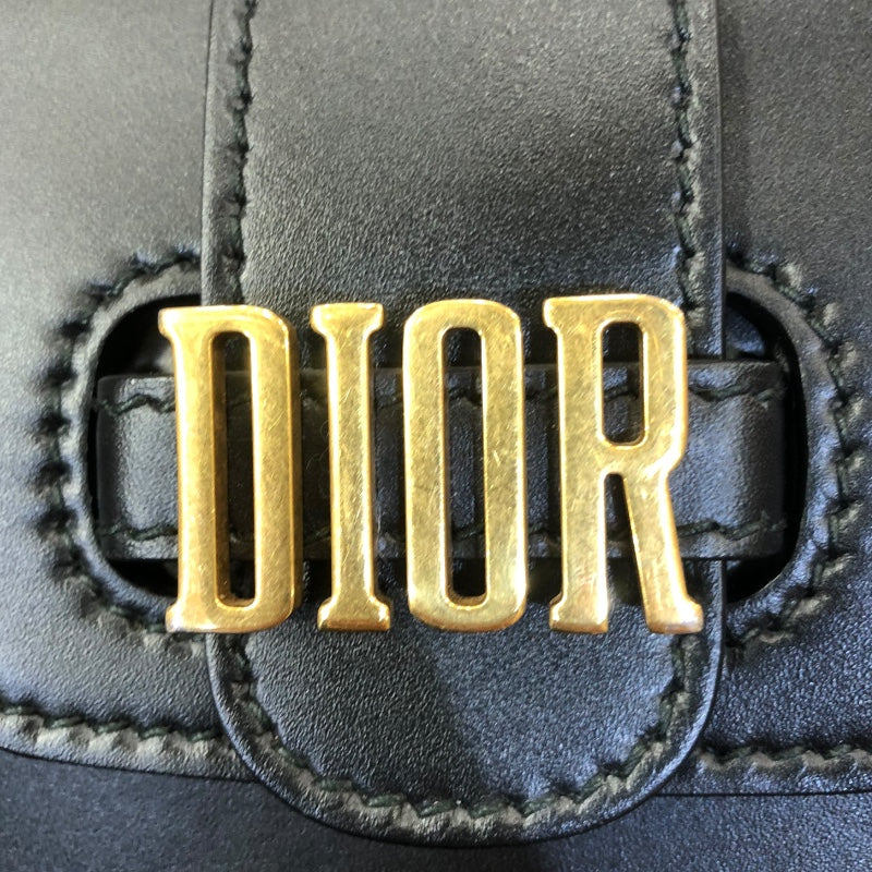 クリスチャン・ディオール Christian Dior D-FENCE ショルダーバッグ ブラック/ゴールド金具 レザー レディース ショルダーバッグ