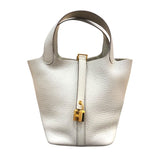 エルメス HERMES ピコタンロックPM U刻印 べトン/ゴールド金具 トリヨン レディース ハンドバッグ