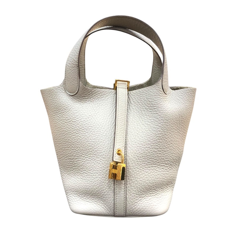 エルメス HERMES ピコタンロックPM U刻印 べトン/ゴールド金具 トリヨン レディース ハンドバッグ