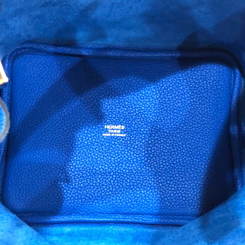 エルメス HERMES ピコタンロックPM Y刻印 ブルーフランス/シルバー金具 トリヨン レディース ハンドバッグ