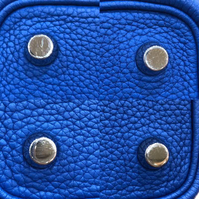 エルメス HERMES ピコタンロックPM Y刻印 ブルーフランス/シルバー金具 トリヨン レディース ハンドバッグ