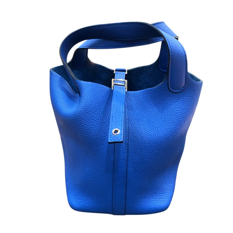 エルメス HERMES ピコタンロックPM Y刻印 ブルーフランス/シルバー金具 トリヨン レディース ハンドバッグ