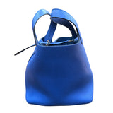 エルメス HERMES ピコタンロックPM Y刻印 ブルーフランス/シルバー金具 トリヨン レディース ハンドバッグ
