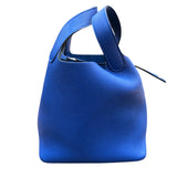 エルメス HERMES ピコタンロックPM Y刻印 ブルーフランス/シルバー金具 トリヨン レディース ハンドバッグ