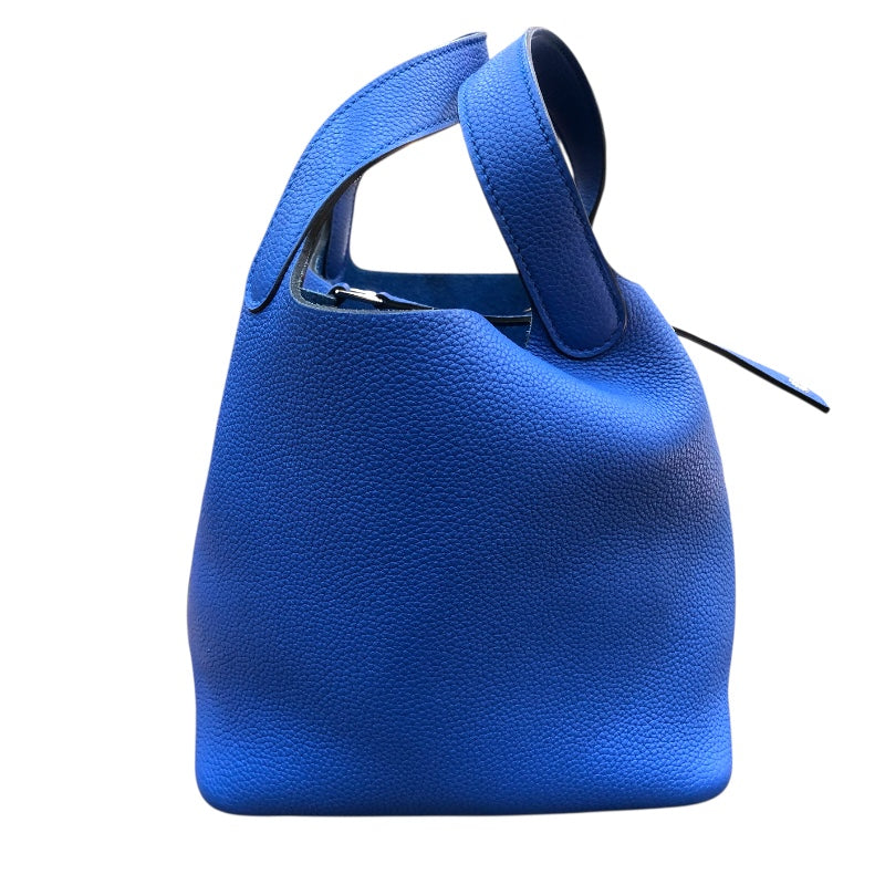 エルメス HERMES ピコタンロックPM Y刻印 ブルーフランス/シルバー金具 トリヨン レディース ハンドバッグ