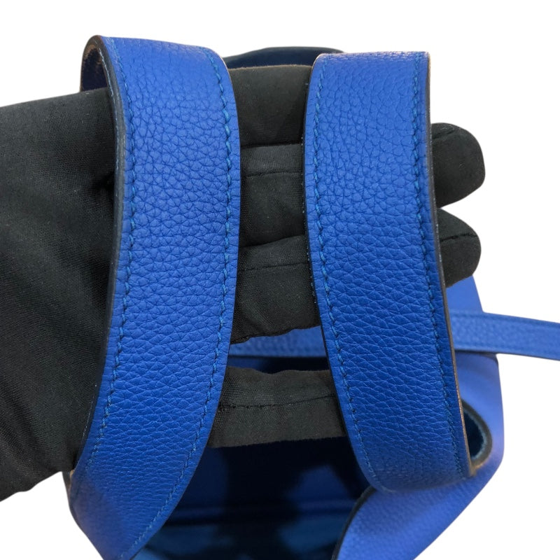 エルメス HERMES ピコタンロックPM Y刻印 ブルーフランス/シルバー金具 トリヨン レディース ハンドバッグ