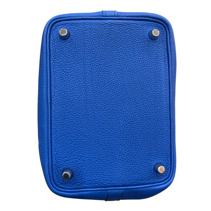 エルメス HERMES ピコタンロックPM Y刻印 ブルーフランス/シルバー金具 トリヨン レディース ハンドバッグ