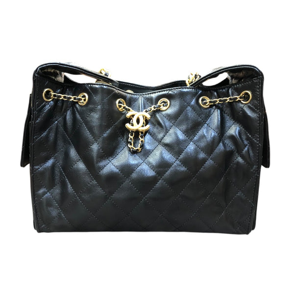 シャネル CHANEL CHANEL25 スモール AS5293 ブラック/ゴールド金具 カーフ シャイニーカーフ レディース ショルダーバッグ