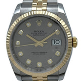 ロレックス ROLEX デイトジャスト36 116233G グレー K18YG/SS 自動巻き メンズ 腕時計