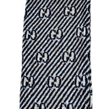 グッチ GUCCI GG柄マフラー 495592 ネイビー・レッド ウール・ナイロン レディース マフラー