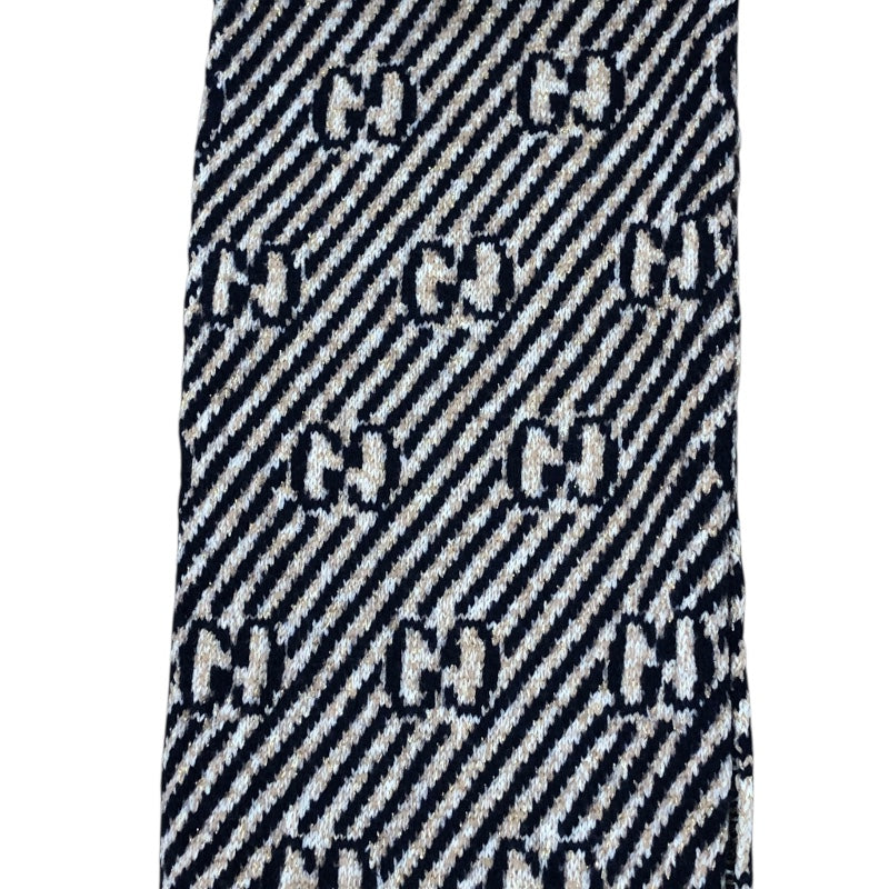 グッチ GUCCI GG柄マフラー 495592 ネイビー・レッド ウール・ナイロン レディース マフラー