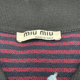 ミュウミュウ miu miu 半袖ニットワンピース MJA775 ネイビー ポリエステル レディース ワンピース