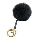 フェンディ FENDI ポンポンチャーム ブラック　ゴールド ファー アクセサリー