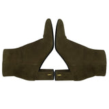 YVES SAINT LAURENT ワンポイントロゴスエードショートブーツ 472048 カーキ レディース ブーツ
