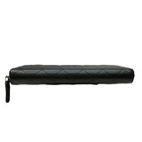 シャネル CHANEL マトラッセクラシックロングフラップウォレット AP0242 ブラック シルバー金具 キャビアスキン ユニセックス 長財布