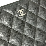 シャネル CHANEL マトラッセクラシックロングフラップウォレット AP0242 ブラック シルバー金具 キャビアスキン ユニセックス 長財布