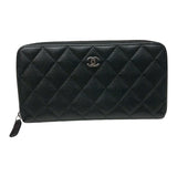 シャネル CHANEL マトラッセクラシックロングフラップウォレット AP0242 ブラック シルバー金具 キャビアスキン ユニセックス 長財布