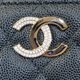シャネル CHANEL ココマークコンパクトウォレット AP4181 ブラック ゴールド金具 キャビアスキン レディース 二つ折り財布