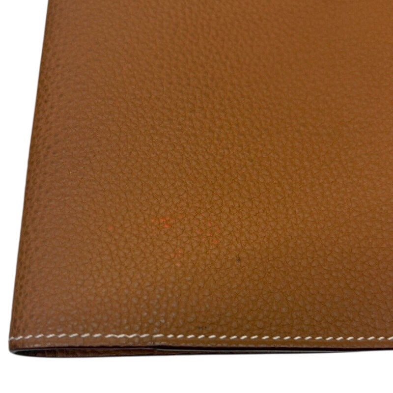 エルメス HERMES ノートカバー EAジップA5 U刻 ゴールド トゴ ユニ