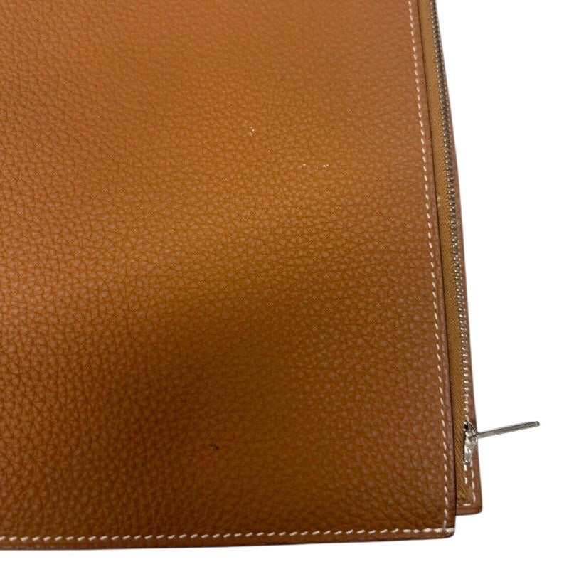 エルメス HERMES ノートカバー EAジップA5 U刻 ゴールド トゴ ユニ