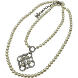 シャネル CHANEL 2連ロングパールネックレス ホワイト メタル/レジンパール/ラインストーン アクセサリー