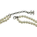 シャネル CHANEL 2連ロングパールネックレス ホワイト メタル/レジンパール/ラインストーン アクセサリー
