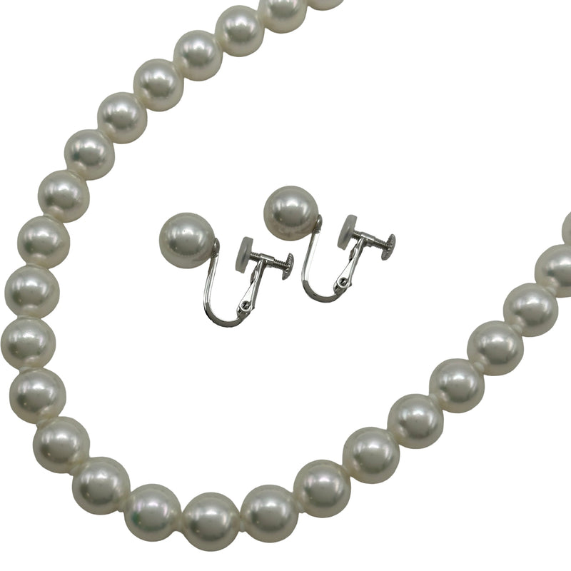 14k WG ホワイトゴールド　黒真珠　ダイヤモンド　ゴールド オーロラ花珠真珠 ネックレス/イヤリング ホワイトゴールド SLVER