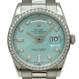 ロレックス ROLEX デイデイト36 118346A アイスブルー プラチナ 自動巻き メンズ 腕時計
