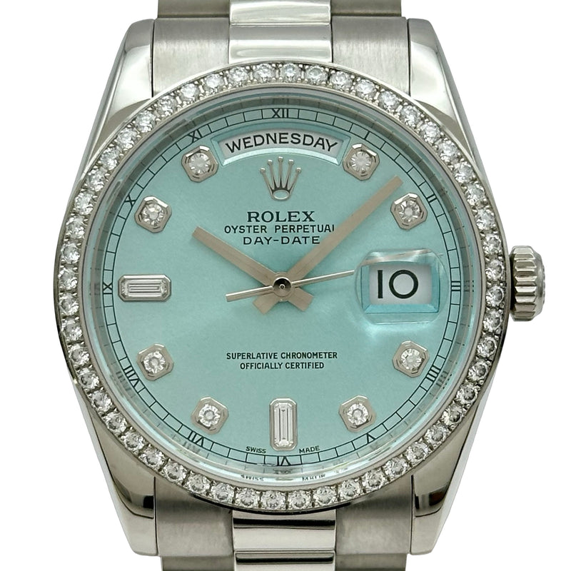 ロレックス ROLEX デイデイト36 118346A アイスブルー プラチナ 自動巻き メンズ 腕時計 ロレックス ROLEX デイデイト36 118346A アイスブルー プラチナ 自動