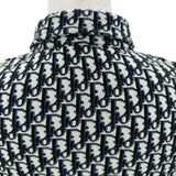 クリスチャン・ディオール Christian Dior オブリーク総柄ニットシャツ 023M550AT099 ネイビー コットン メンズ ニット