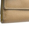 トッズ TOD’S 三つ折りコンパクトウォレット ベージュ/イエロー シルバー金具 カーフスキン レディース 三つ折り財布