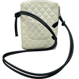 シャネル CHANEL カンボンライン ショルダーバッグ A25178 8番台 ホワイト/ブラック シルバー金具 ラムスキン レディース ショルダーバッグ